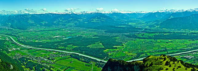 Ein Panoramafoto der Region Vorderland.