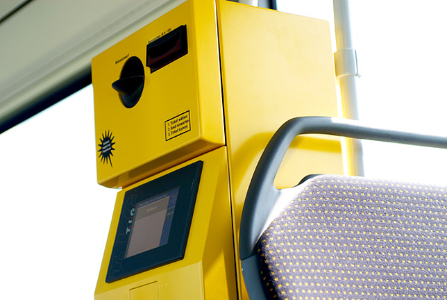 Ein Ticketautomat des Stadtbus Feldkirch.