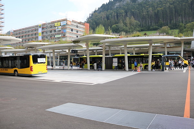 Das neue Busterminal der Bahnhofcity Feldkirch.