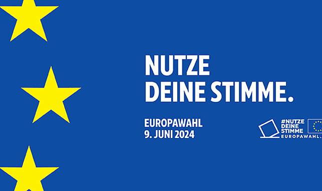Sujet Kampagne zur Europa-Wahl am 9. Juni "Nutze deine Stimme"