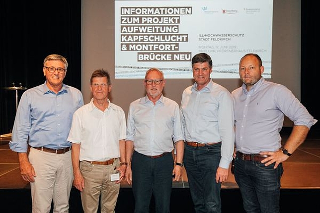 Bürgermeister Wolfgang Matt, Wolfgang Errath, Stadtrat Rainer Keckeis, Stadtrat Daniel Allgäuer, Stadtrat Thomas Spalt