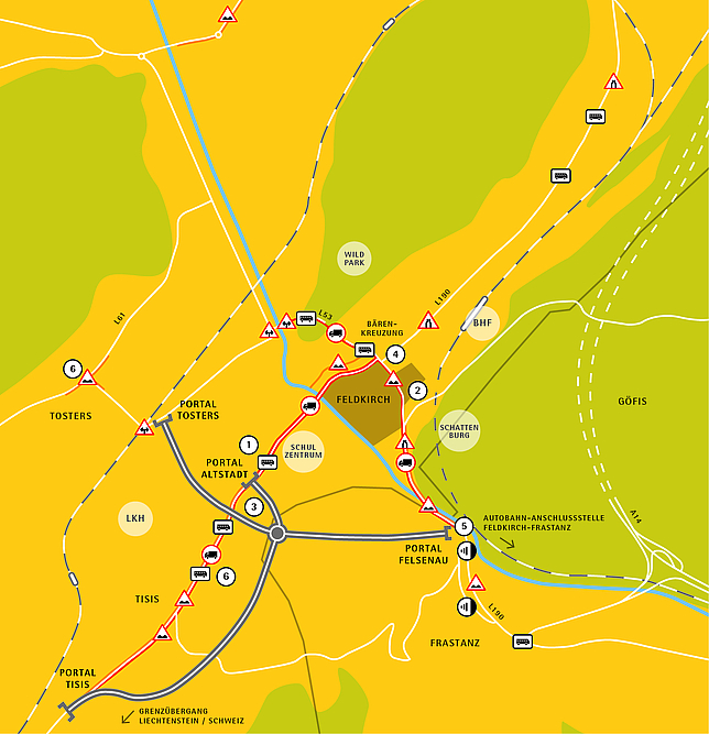 Karte Stadttunnel Feldkirch