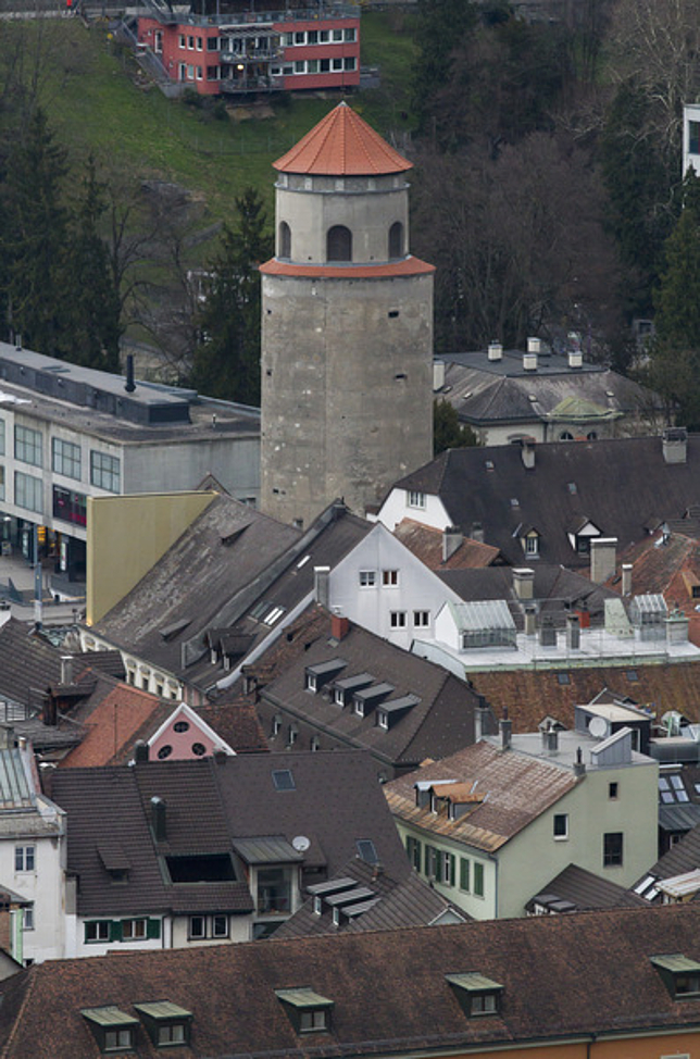 Stadtansicht von Feldkirch mit Katzenturm